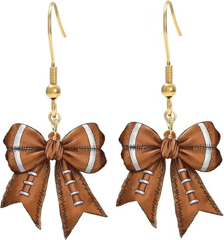 Sport Bow Earrings Football Baseball Soccer Basketball Earrings Game Day Earring for Women Jewelry in Saudi Arabia