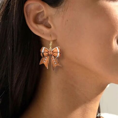 Sport Bow Earrings Football Baseball Soccer Basketball Earrings Game Day Earring for Women Jewelry in Saudi Arabia