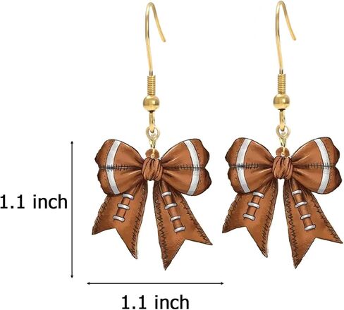 Sport Bow Earrings Football Baseball Soccer Basketball Earrings Game Day Earring for Women Jewelry in Saudi Arabia