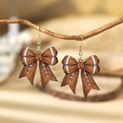 Sport Bow Earrings Football Baseball Soccer Basketball Earrings Game Day Earring for Women Jewelry in Saudi Arabia