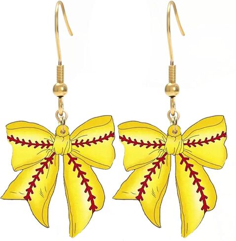 Sport Bow Earrings Football Baseball Soccer Basketball Earrings Game Day Earring for Women Jewelry in Saudi Arabia