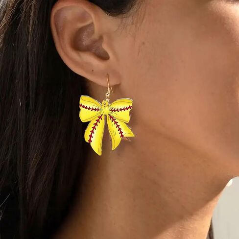 Sport Bow Earrings Football Baseball Soccer Basketball Earrings Game Day Earring for Women Jewelry in Saudi Arabia