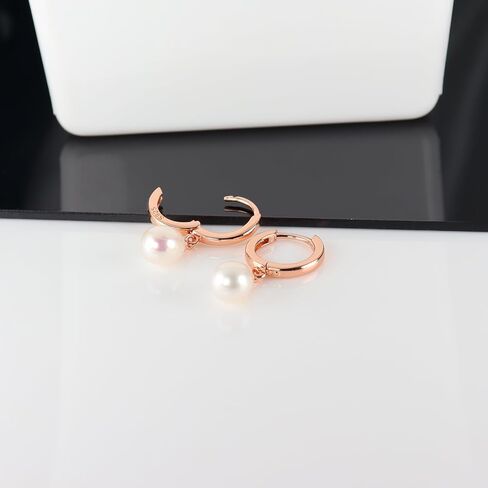 925 Sterling Silver Freshwater Cultured Pearl Earrings 18K Gold Plated Hoop Earrings Dangle Pearl Eardrop in Saudi Arabia
