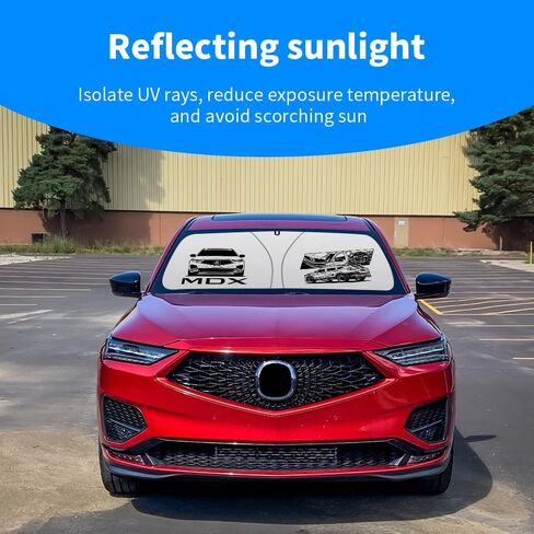 Windshield Sun Shade for Acura MDX Accessories Foldable Front Window Sun Visor Cover Blocks UV Rays & Heat Keeps Car Cool (for Acura MDX 2014-2024) in Kuwait