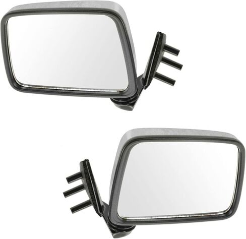 2 Piece Driver and Passenger Side Mirror Assembly Set Manual Folding Manual Adjustment Non-Heated No Memory Chrome Compatible with 1986-1994 Nissan D21 1995-1997 Pickup in Saudi Arabia