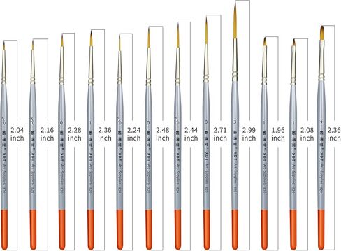 XDT#377 فرش الطلاء الدقيقة للطلاء الأكريليكي ، تفصيل الفرشاة 8 قطعة للفنانين ، فرش الطلاء الصغيرة للقماش والألوان المائية والزيت واللوحة الجسم in Kuwait