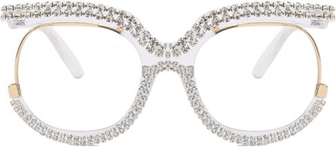 bullabulling Stylish Cat Eye Blue Light Glasses for Women ， Rhinestone Designer Reading Glasses Readers in Kuwait