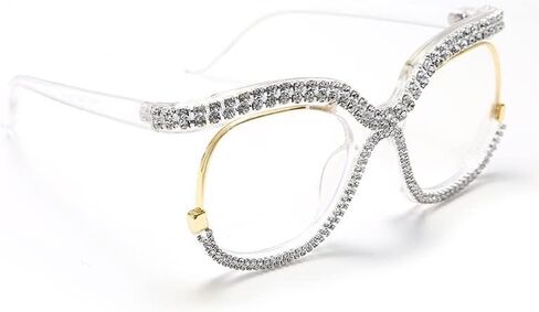 bullabulling Stylish Cat Eye Blue Light Glasses for Women ， Rhinestone Designer Reading Glasses Readers in Kuwait