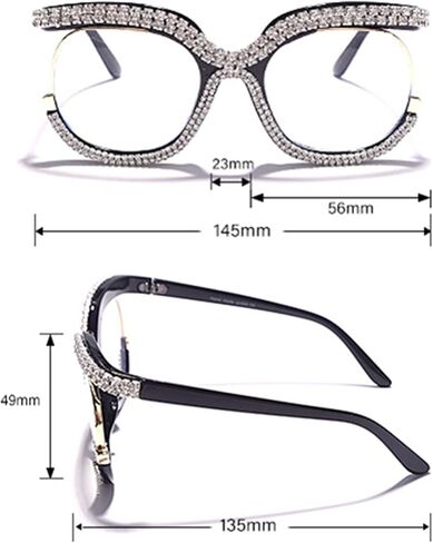 bullabulling Stylish Cat Eye Blue Light Glasses for Women ， Rhinestone Designer Reading Glasses Readers in Kuwait