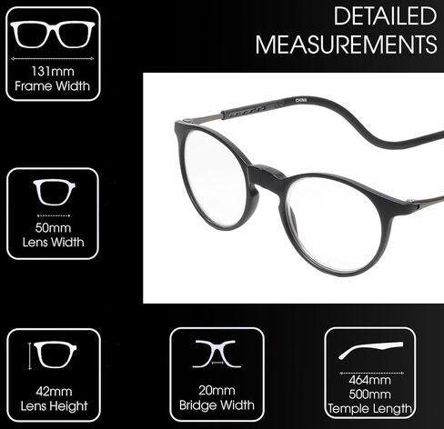 Calabria SP04 Snap Magnetic Reading Glasses Blue Light Blocking Adjustable Temples Around Neck Hanging Readers Computer Work in Saudi Arabia