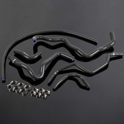 PIT66 Silicone Radiator Hose Kit,Compatible with 2001-2005 Honda Civic D17 1.7L Black with Clamps in Kuwait