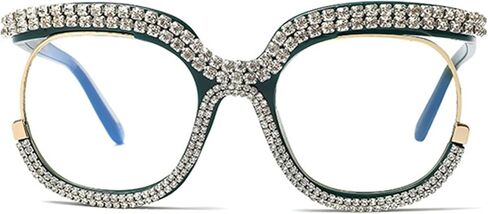 bullabulling Stylish Cat Eye Blue Light Glasses for Women ， Rhinestone Designer Reading Glasses Readers in Kuwait