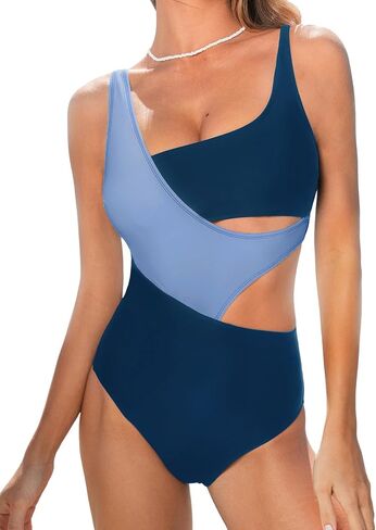 CUPSHE WONY'S One Piece Swimsuit Scoop Color Coll Coll Block Suit Wide Straps Side in Kuwait