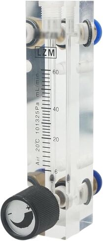 1Pcs 6-60mL/min LZM-6T Acrylic Panel Type Air Nitrogen Flowmeter Rotameter With Control Valve Push Fit 8mm OD Tube in Saudi Arabia