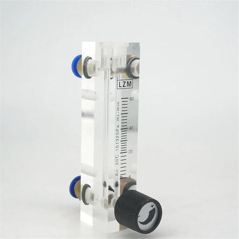 1Pcs 6-60mL/min LZM-6T Acrylic Panel Type Air Nitrogen Flowmeter Rotameter With Control Valve Push Fit 8mm OD Tube in Saudi Arabia