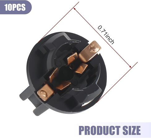 قاعدة مؤشر أداة شاكاس 10 PCS T10-V2 LED ، 0.71 "مقبس محول مصباح Light Light Light البديل القياسي ، وملحقات الإضاءة الإضافية ، لمعظم السيارات (أسود) in Kuwait