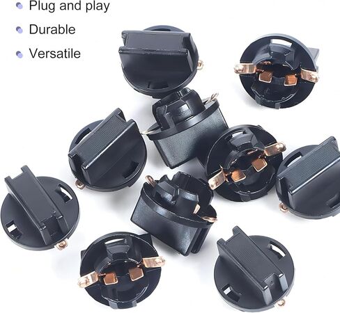 قاعدة مؤشر أداة شاكاس 10 PCS T10-V2 LED ، 0.71 "مقبس محول مصباح Light Light Light البديل القياسي ، وملحقات الإضاءة الإضافية ، لمعظم السيارات (أسود) in Kuwait