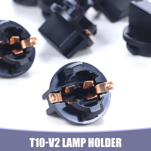 قاعدة مؤشر أداة شاكاس 10 PCS T10-V2 LED ، 0.71 "مقبس محول مصباح Light Light Light البديل القياسي ، وملحقات الإضاءة الإضافية ، لمعظم السيارات (أسود) in Kuwait