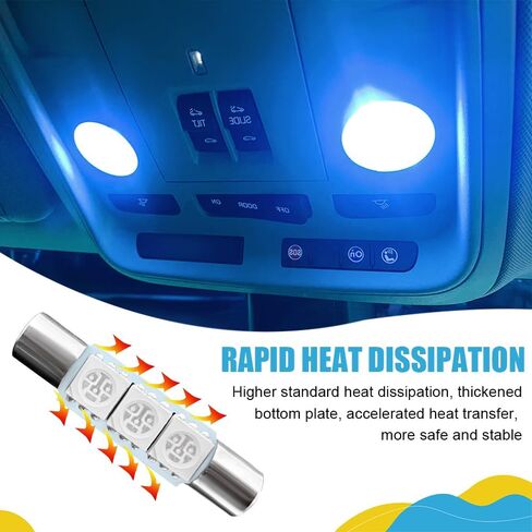 10PCS T6 5050 Car LED Sun Visor Lights, Festoon LED Bulb, Car 28mm LED Reading Light, Car Interior Sun Visor Vanity Mirror Dome Light Lamp Universal for Most Vehicles (Ice blue) in Kuwait