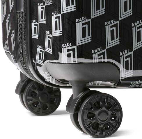 Karl Lagerfeld Paris Expandable Spinners Hardside Bon Voyage Suitcase, Black/Grey in Saudi Arabia