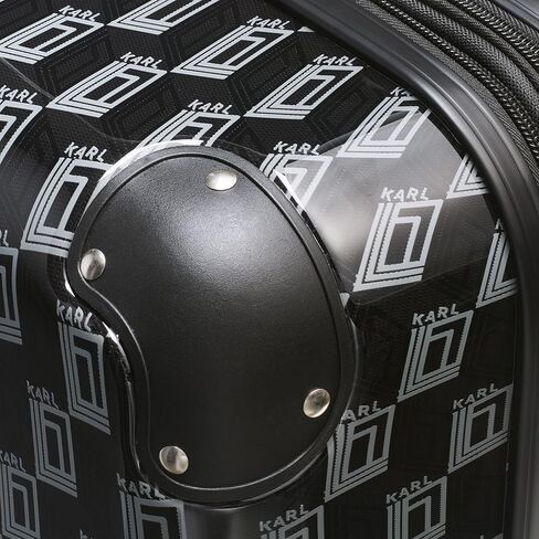 Karl Lagerfeld Paris Expandable Spinners Hardside Bon Voyage Suitcase, Black/Grey in Saudi Arabia