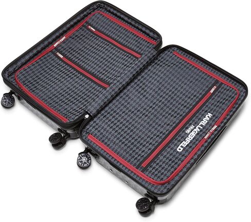 Karl Lagerfeld Paris Expandable Spinners Hardside Bon Voyage Suitcase, Black/Grey in Saudi Arabia
