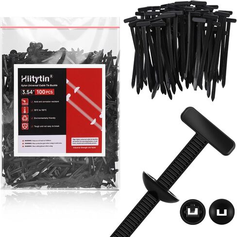 50pcs Nylon Universal Cable Tie Buckle, Heavy Duty Nylon Cable Ties Zip Ties Rivet for Car Fender Bumper Trunk, Self-Locking Zip Tie Clips with Pin & Button in Kuwait