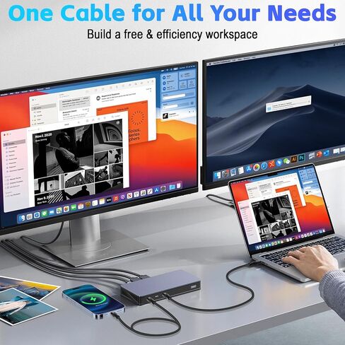 Herfair Short Thunderbolt 4 (0.6 قدم) USB-C إلى كابل USB-C مع بيانات 40 جيجابت في الثانية/8K HD/شحن 240W متوافق مع iPhone 16/15 ، MacBook Pro/Air ، Hub ، محطة الإرساء والمزيد in Kuwait