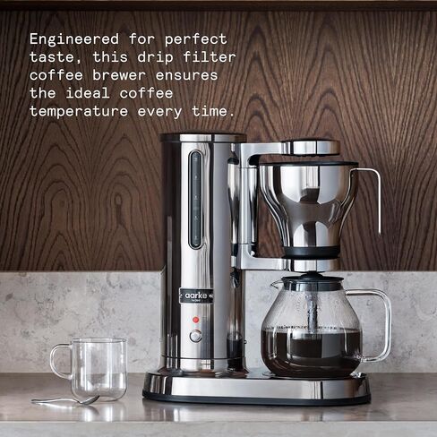 Aarke Coffee Maker-تصفية القهوة الكهربائية للمرشح ، الفولاذ المقاوم للصدأ ، قنينة زجاجية ، صفيحة ساخنة ذكية ، 2-10 كوب ، 250 مل -1.25 لتر in Kuwait