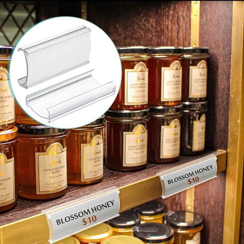 40 Packs Plastic Shelf Label Tags Metro Shelf Holders for Wire Clear Clips Book Holders for Book, Includes Label Inserts,3 x 1.25 Inches in Saudi Arabia