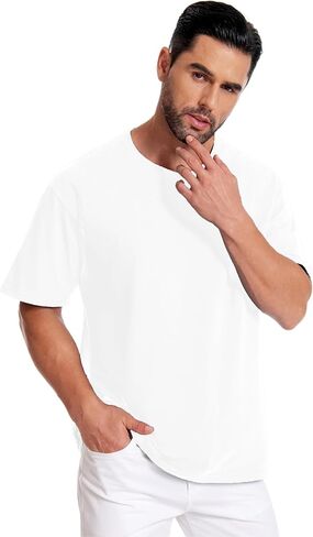Mettclasi Men's 100 ٪ القطن القصير القصير بأكمام ، 1 أو 3 عبوة ، قميص Tee Crewneck الكلاسيكي للرجال in Kuwait