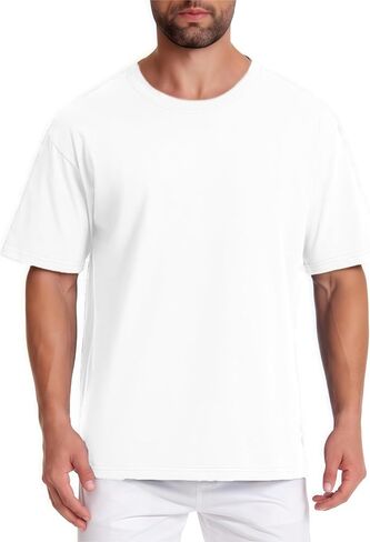 Mettclasi Men's 100 ٪ القطن القصير القصير بأكمام ، 1 أو 3 عبوة ، قميص Tee Crewneck الكلاسيكي للرجال in Kuwait