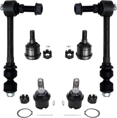 Detroit Axle - 4WD Front Ball Joints Sway Bars for 2010-2012 Dodge Ram 2500 3500 Trucks, 2 Stabilizer Sway Bar Links 4 Lower and Upper Ball Joints 2011 Replacement in Saudi Arabia