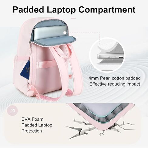 BTOOP Backpack for School Girls Teens Lightweight College Bookbag Casual Laptop Backpack for Women Water Resistant Pink Backpacks(Pink) in Kuwait
