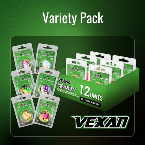 Vexan Glow Walleye Spinner Rig – Worm Harness with Live Bait Rig for Walleye Fishing, Crawler Harness and Fishing Lures (12-Count, Variety Pack) in Kuwait