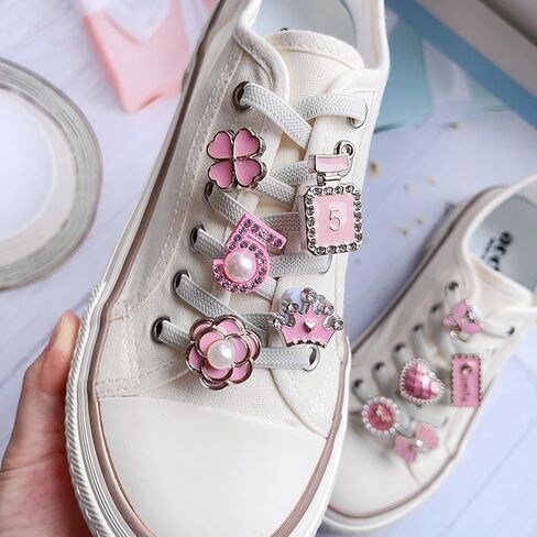 10Pcs Shoe Charms for Sneakers, Pearl Bow Shoe Lace Charms Jewelry, DIY Girls Shoe Decoration and Shoe Jewelry in Kuwait