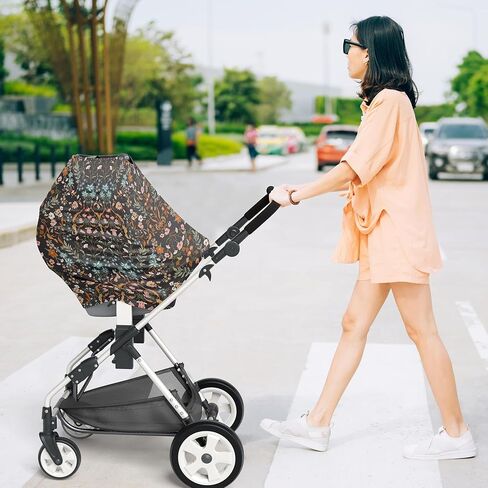 Sweet Jojo Designs Blush Pink White Floral Leaf Girl Infant Baby Car Seat Cover Nursing Breastfeeding High Chair Shopping Cart Stroller Carseat Canopy Carrier Multipurpose Use Bohemian Chic Watercolor in Saudi Arabia