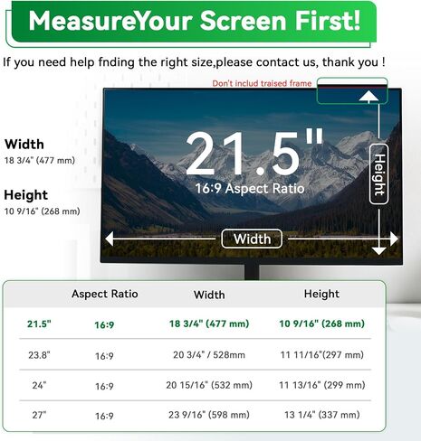 [2 Pack] Magnetic 24 Int Computer Computer Anti Light Screen Protector for 16: 9 نسبة العرض إلى الارتفاع شاشة عريضة ، واقي شاشة كمبيوتر مضاد للشفقة ، قابلة للإزالة 24 في فيلم واقية in Kuwait