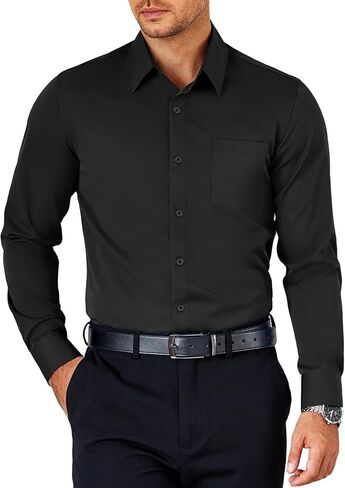 COOFANDY Mens Dress Shirt Long Sleeve Button Down Shirts Business Casual Wrinkle Free Shirts with Pocket in Saudi Arabia