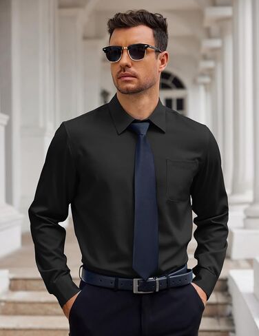COOFANDY Mens Dress Shirt Long Sleeve Button Down Shirts Business Casual Wrinkle Free Shirts with Pocket in Saudi Arabia