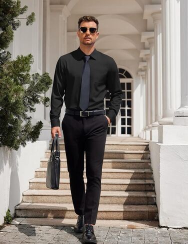 COOFANDY Mens Dress Shirt Long Sleeve Button Down Shirts Business Casual Wrinkle Free Shirts with Pocket in Saudi Arabia