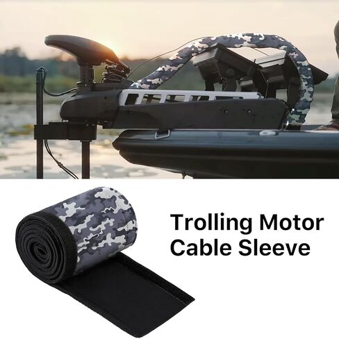 60" Trolling Motor Cable Sleeve, Made of Neoprene Trolling Motor Cable Sleeve Great for Cover Cables and Extension Cords, Weather-Resistant,Organized Cable Management and Protect (Black) in Kuwait