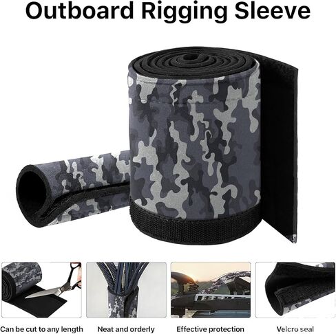 60" Trolling Motor Cable Sleeve, Made of Neoprene Trolling Motor Cable Sleeve Great for Cover Cables and Extension Cords, Weather-Resistant,Organized Cable Management and Protect (Black) in Kuwait