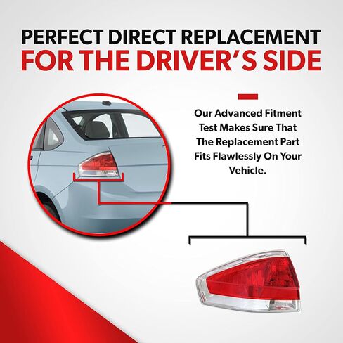 Tail Light Assembly For 2009 2010 2011 Ford Focus S SE SEL - Fits Driver Side - Includes Bulb, Lens, Housing - Rear Brake Light Cover Replacement in Saudi Arabia