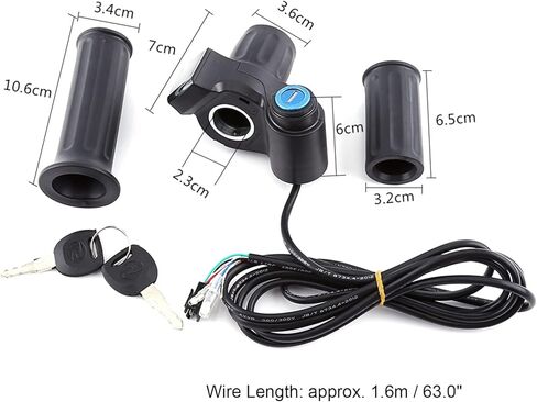 دراجة كهربائية سكوتر نصف معصم قبضة معصمة مع شاشة LED والضربة المفتاح ، 12V-99V Half Throttle Grip Handlebar in Kuwait