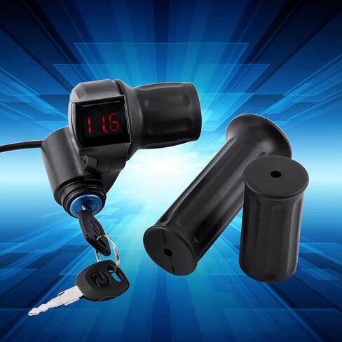 دراجة كهربائية سكوتر نصف معصم قبضة معصمة مع شاشة LED والضربة المفتاح ، 12V-99V Half Throttle Grip Handlebar in Kuwait