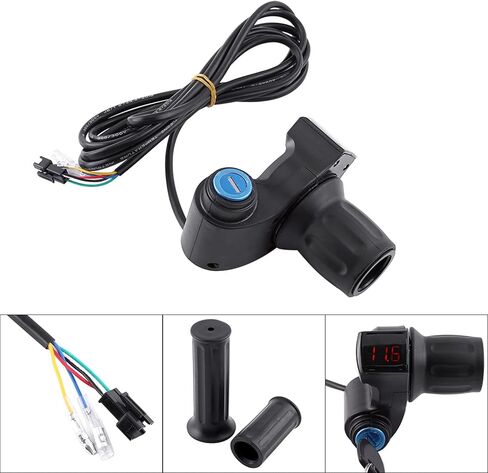دراجة كهربائية سكوتر نصف معصم قبضة معصمة مع شاشة LED والضربة المفتاح ، 12V-99V Half Throttle Grip Handlebar in Kuwait