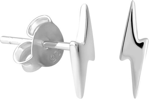sterling Silver XS Tiny Lightning Bolt Stud أقراط in Kuwait