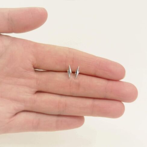 sterling Silver XS Tiny Lightning Bolt Stud أقراط in Kuwait