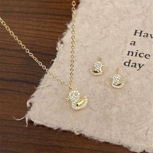 Cute Duck Stud Earrings for Women Dainty Cartoon Animal Yellow Ducky Earrings Fashion Charming Jewelry for Birthday Christmas Gift in Kuwait